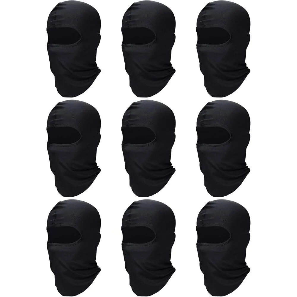 9 pcs Breathable Black Ski Masks Balaclava Full Face Masks for Outdoor Sports